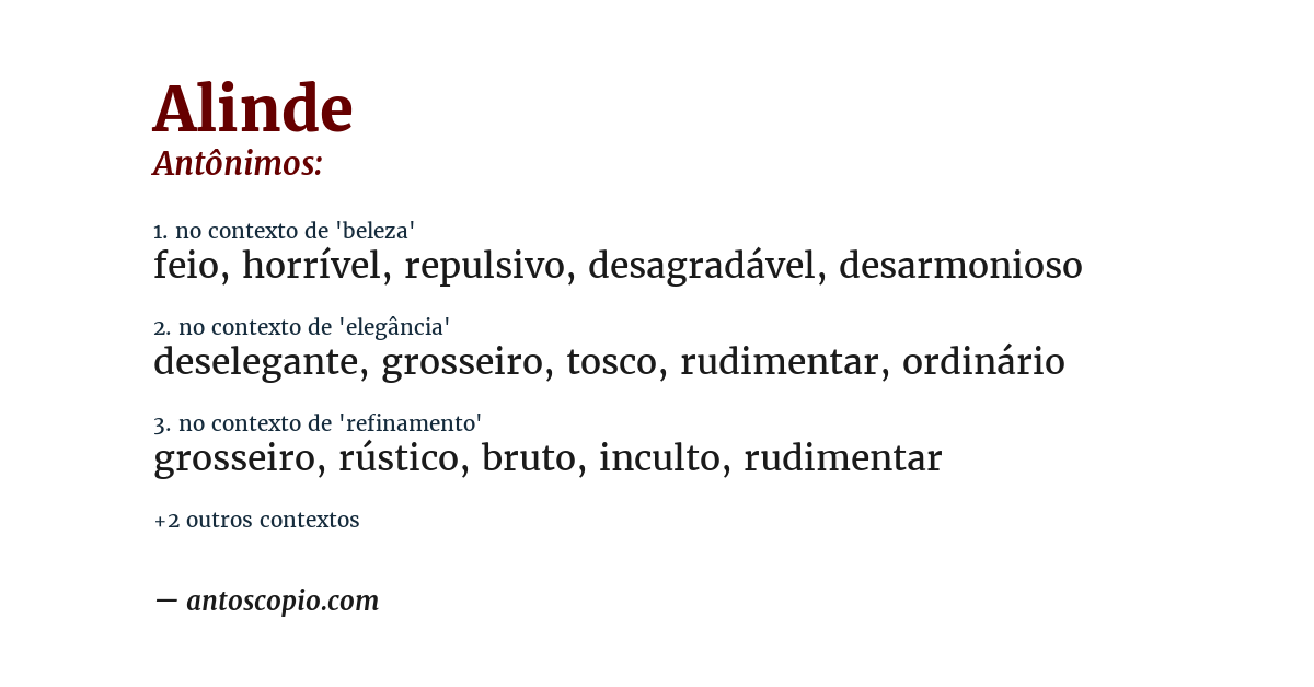 Antônimo de alinde