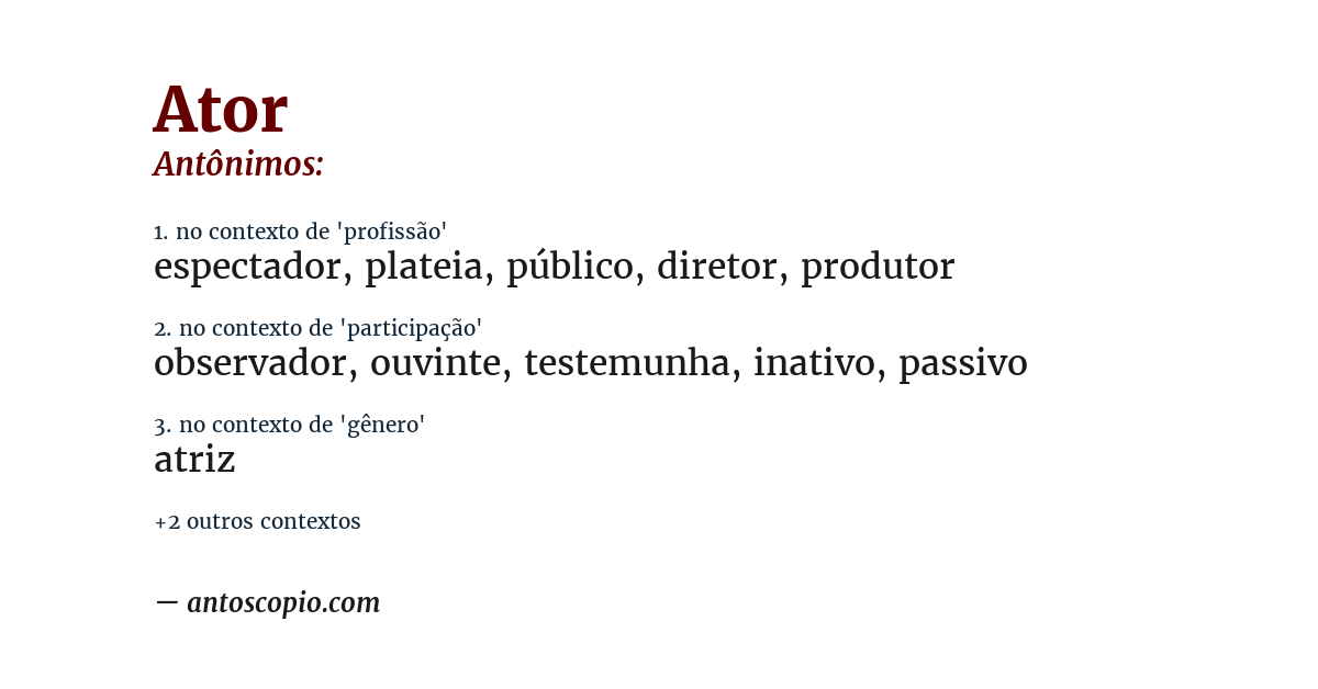 Antônimo de ator
