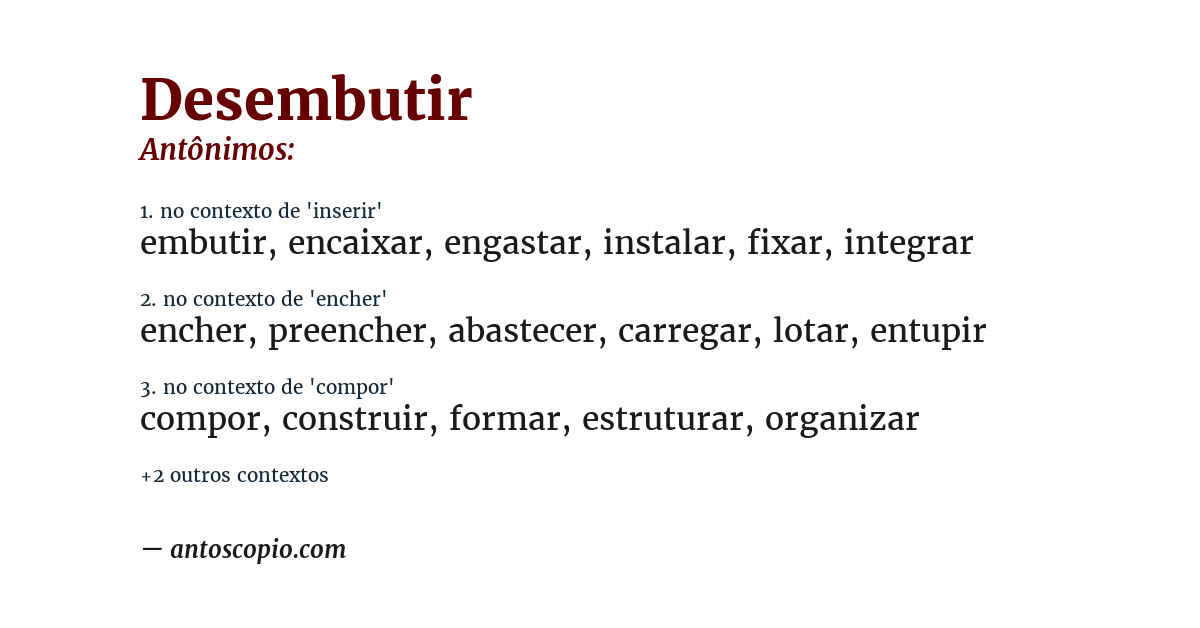 Antônimo de desembutir
