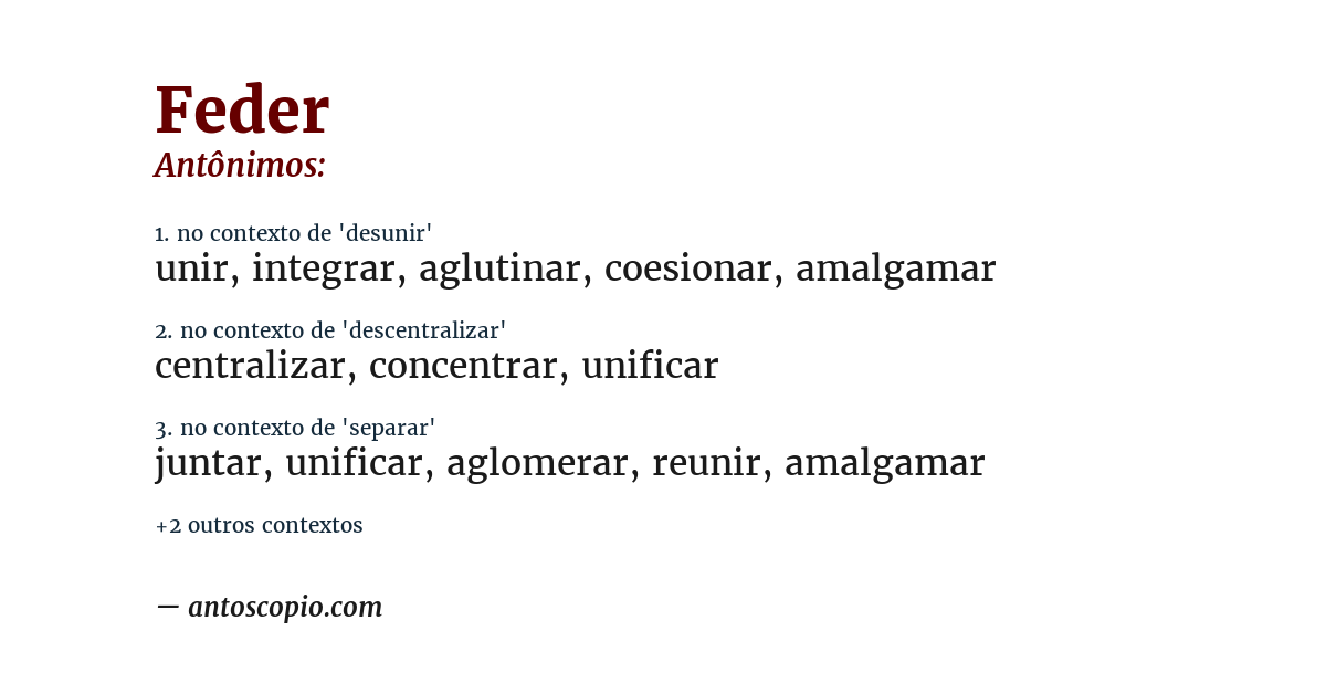 Antônimo de feder