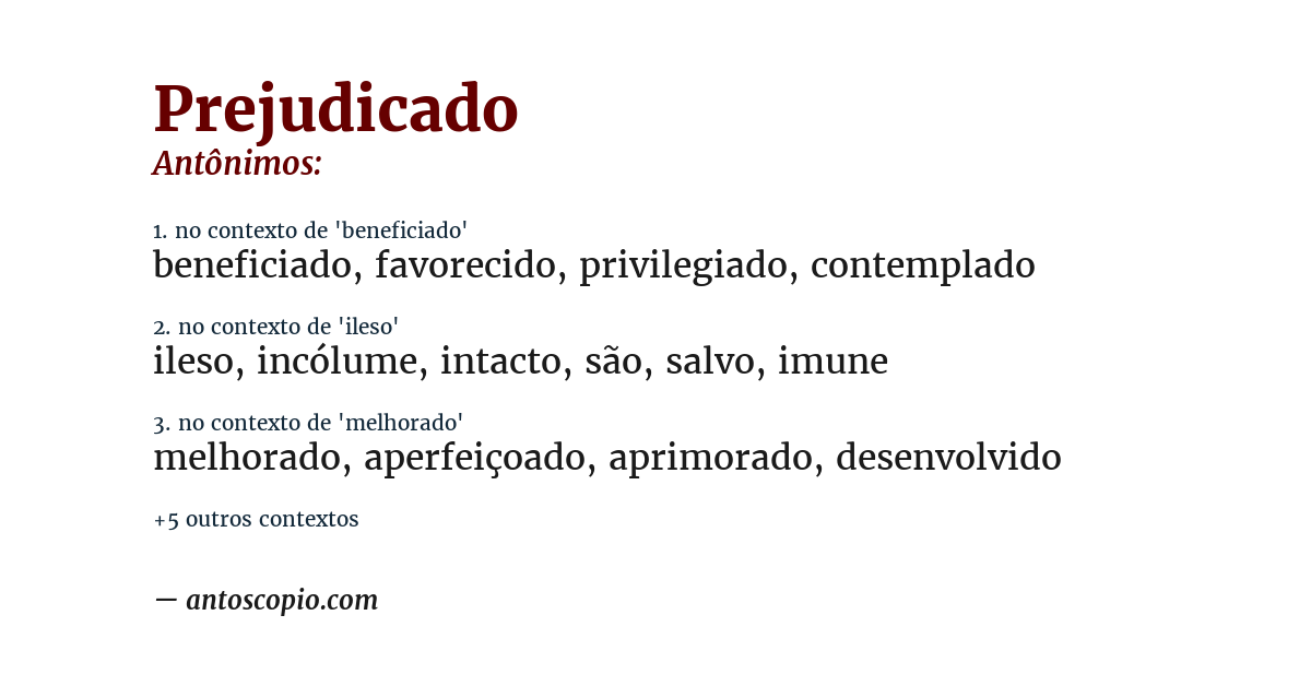 Antônimo de prejudicado