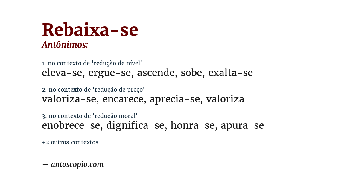 Antônimo de rebaixa-se