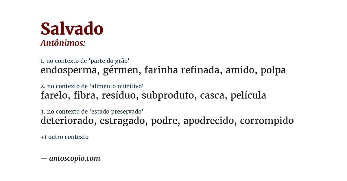 Antônimo de salvado
