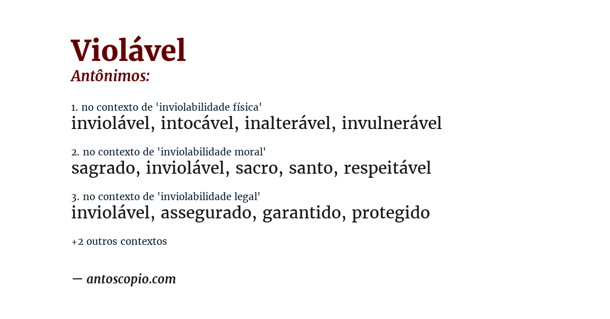 Antônimo de violável