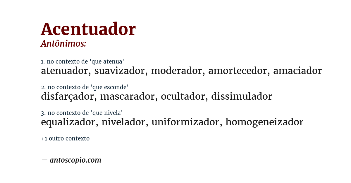 Antônimo de acentuador