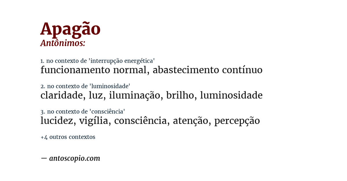 Antônimo de apagão