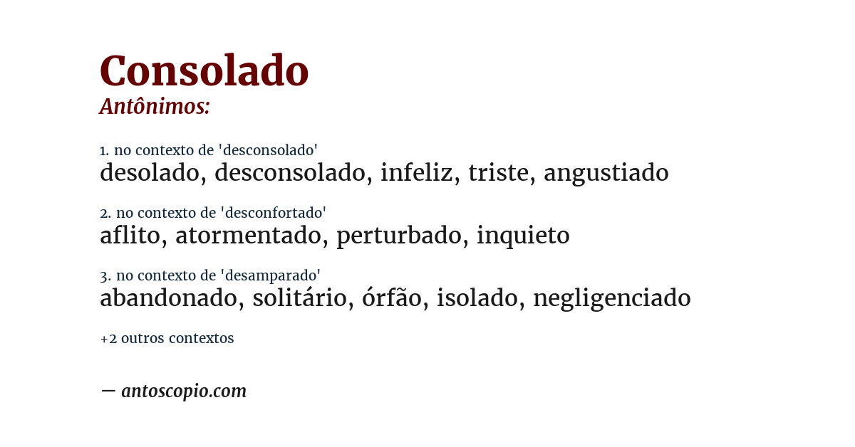 Antônimo de consolado