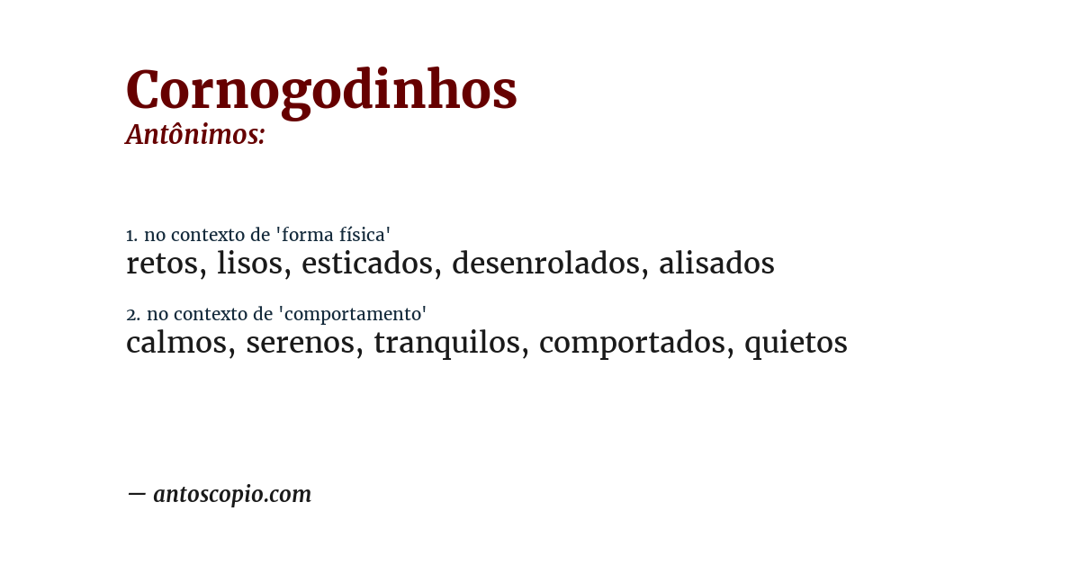 Antônimo de cornogodinhos