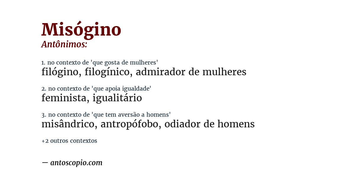 Antônimo de misógino