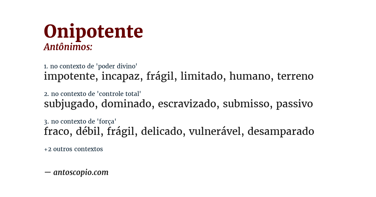 Antônimo de onipotente