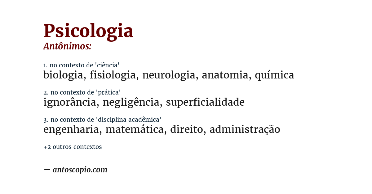 Antônimo de psicologia