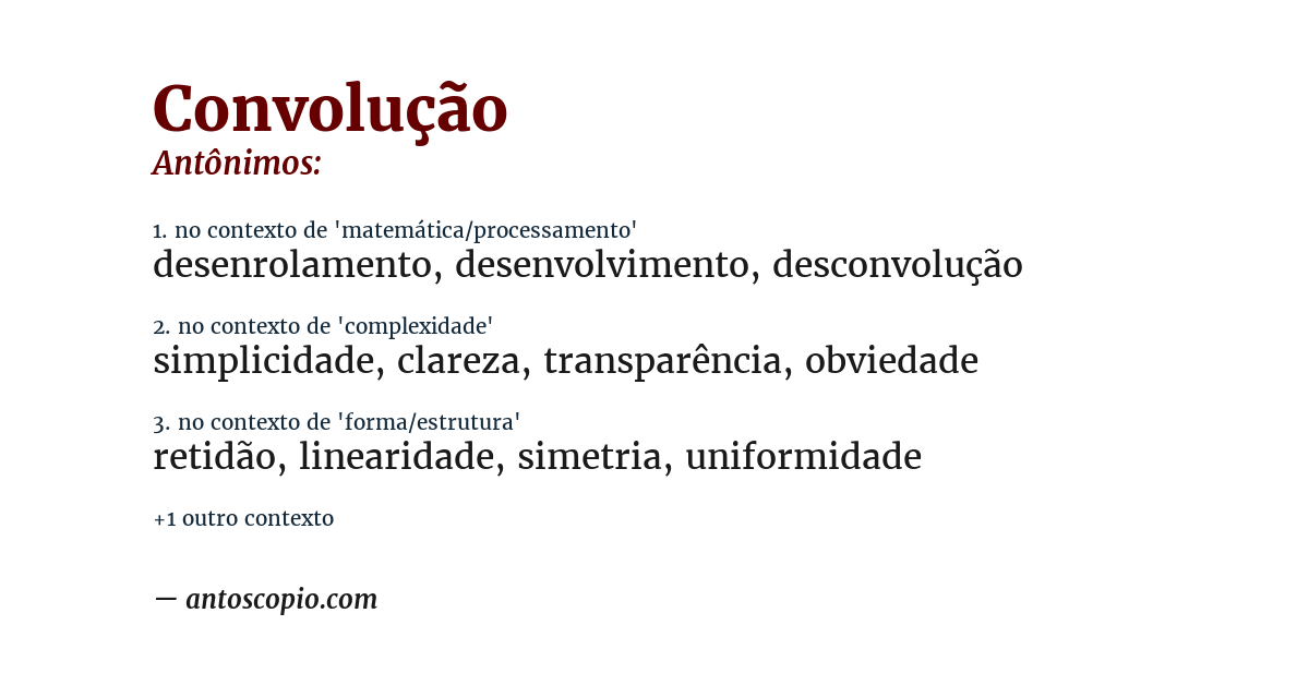 Antônimo de convolução