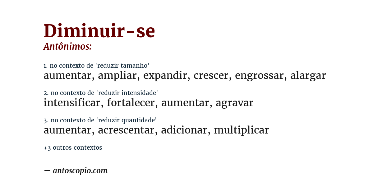Antônimo de diminuir-se