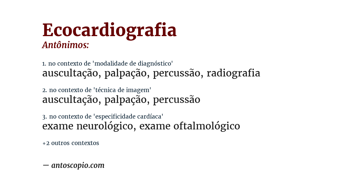 Antônimo de ecocardiografia
