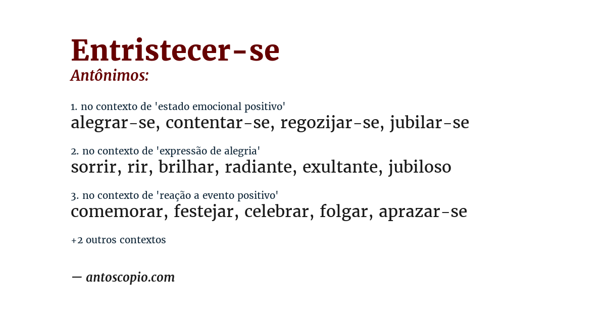 Antônimo de entristecer-se
