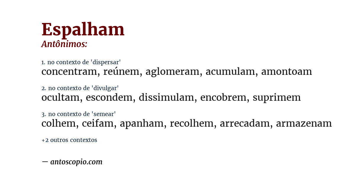 Antônimo de espalham