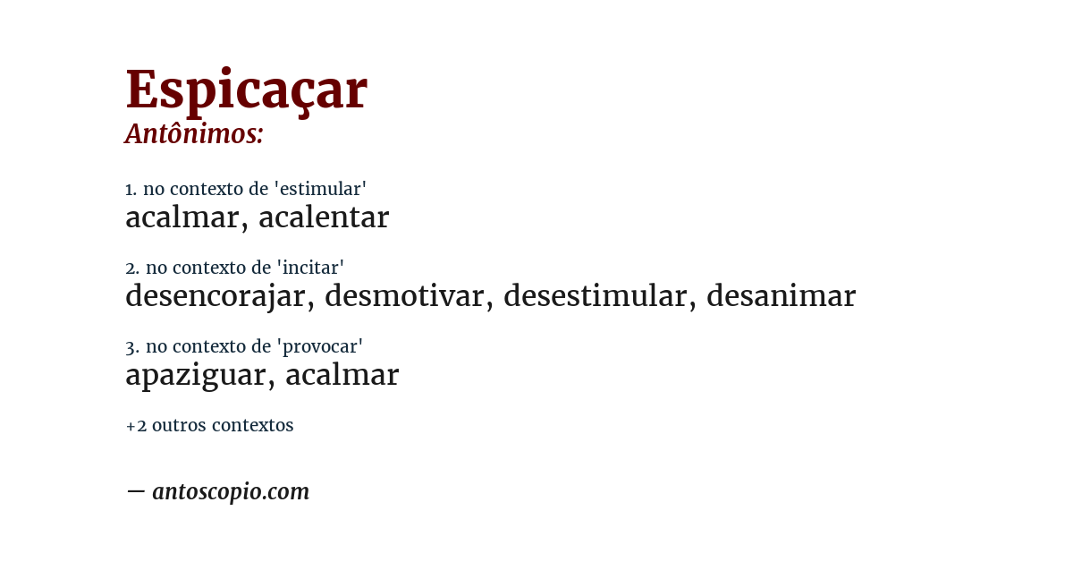 Antônimo de espicaçar