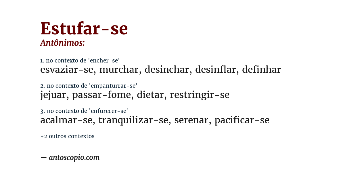 Antônimo de estufar-se