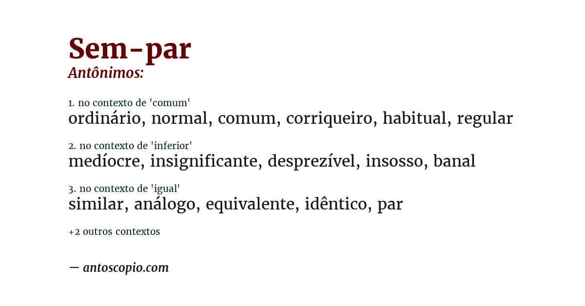 Antônimo de sem-par