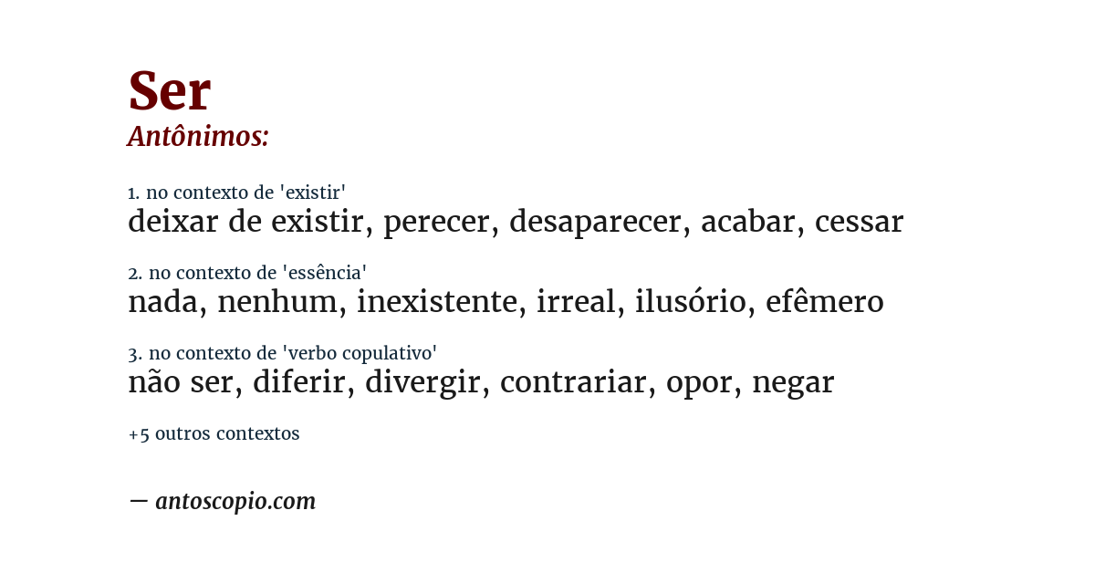 Antônimo de ser