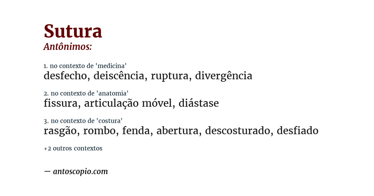 Antônimo de sutura