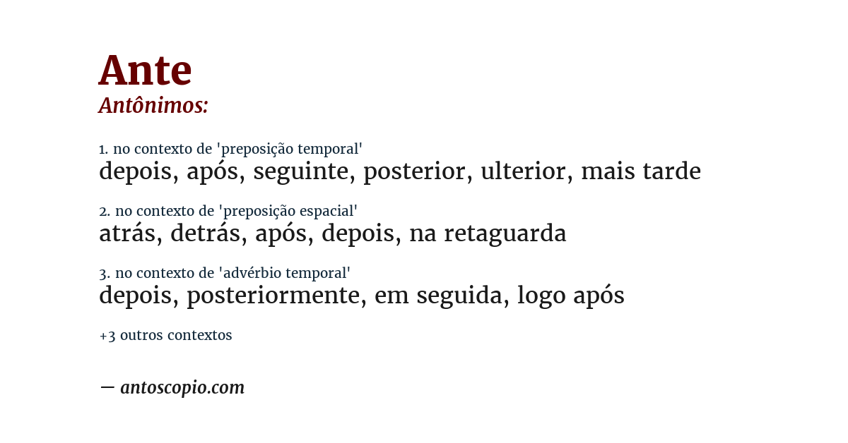 Antônimo de ante