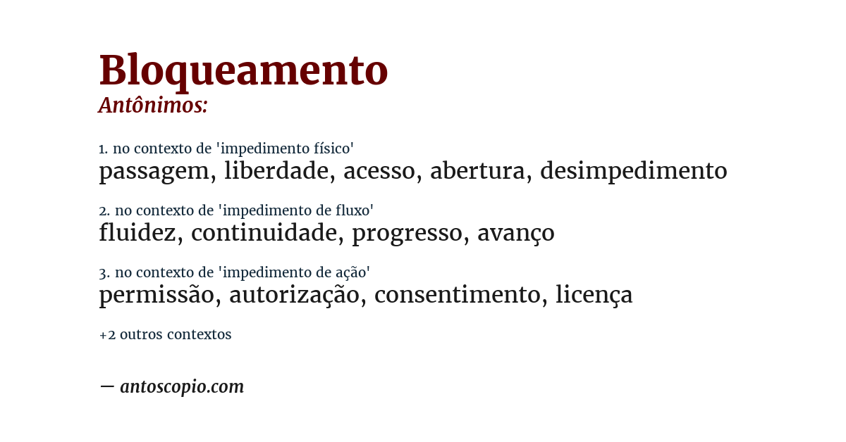 Antônimo de bloqueamento