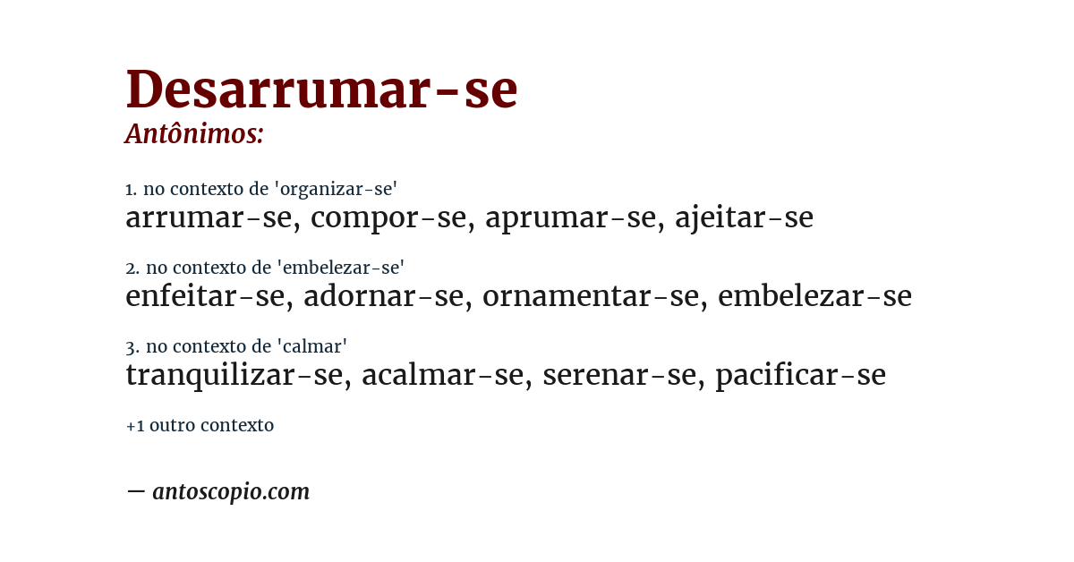 Antônimo de desarrumar-se