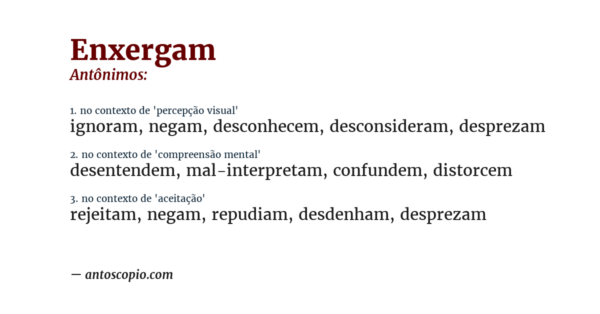 Antônimo de enxergam