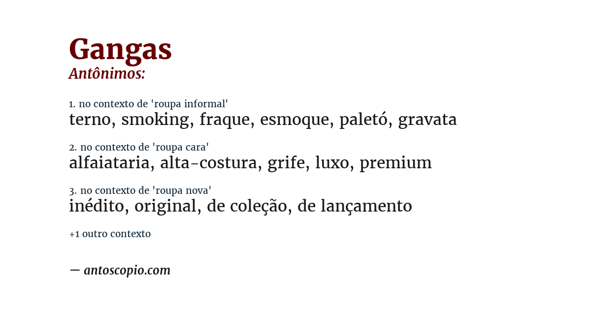 Antônimo de gangas