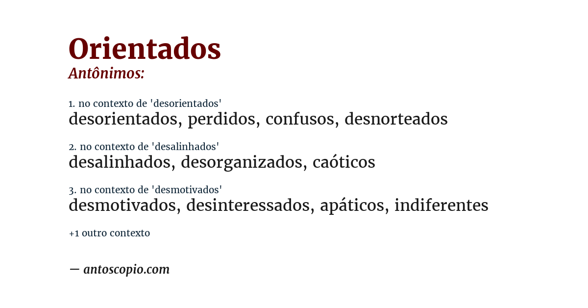 Antônimo de orientados