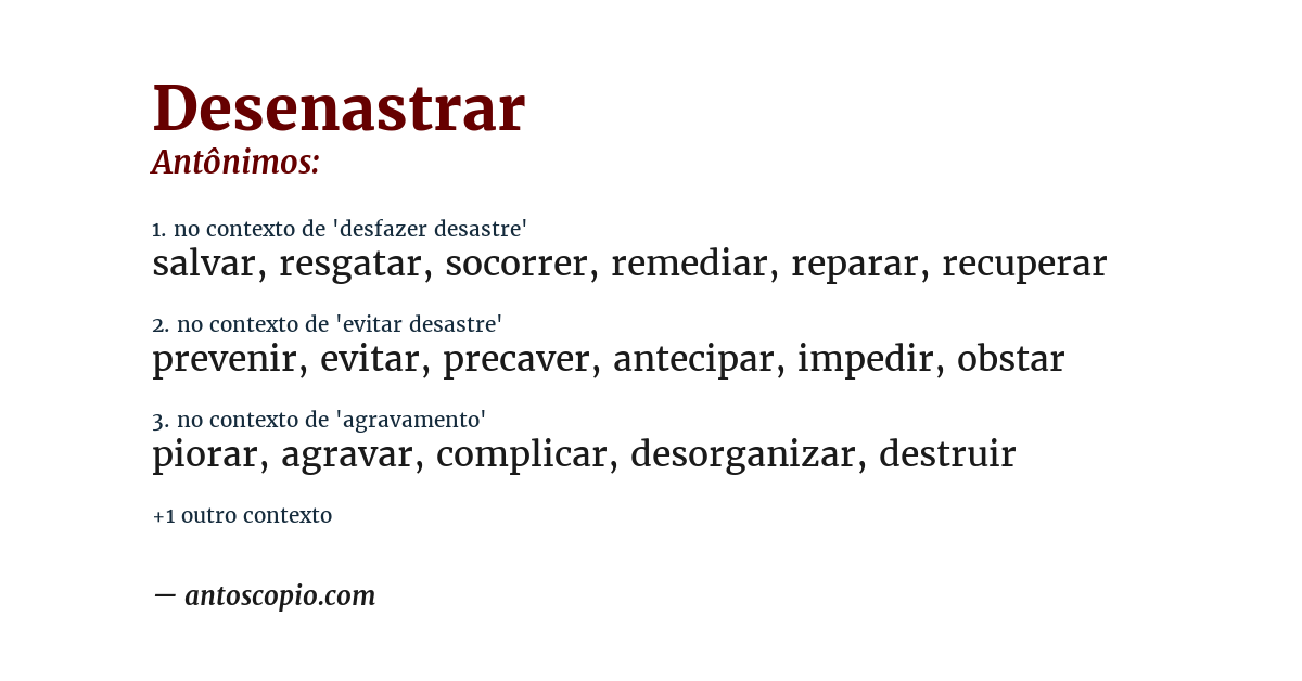 Antônimo de desenastrar