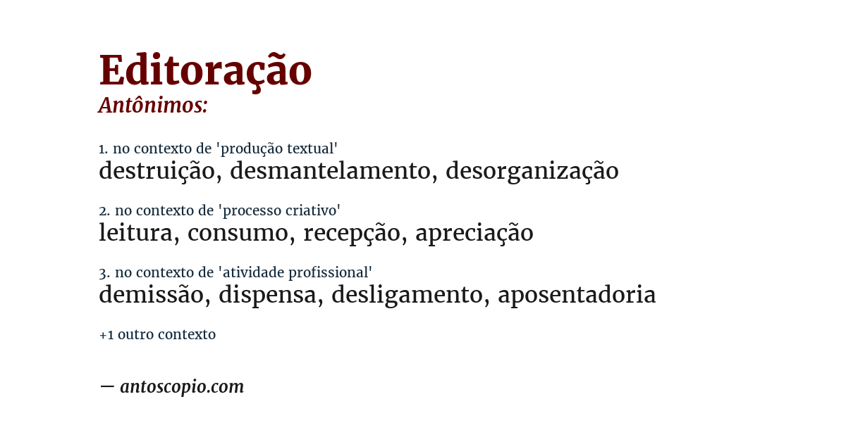 Antônimo de editoração