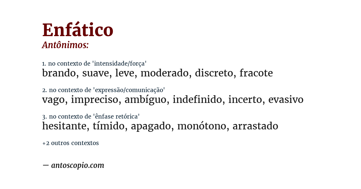 Antônimo de enfático