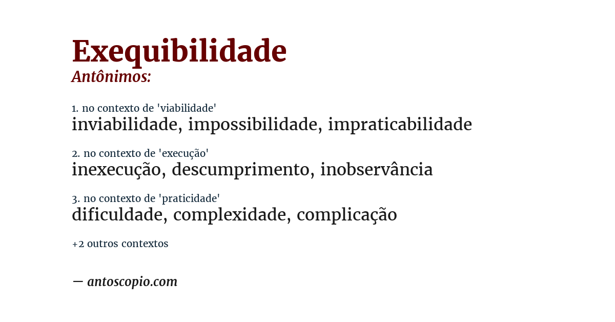 Antônimo de exequibilidade