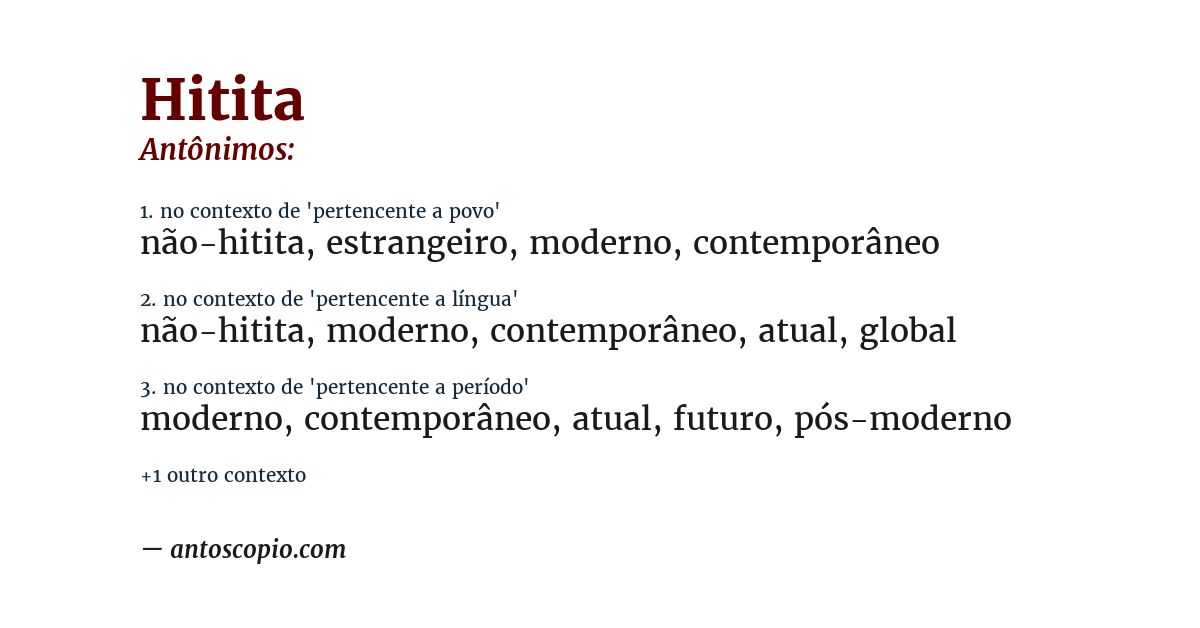 Antônimo de hitita