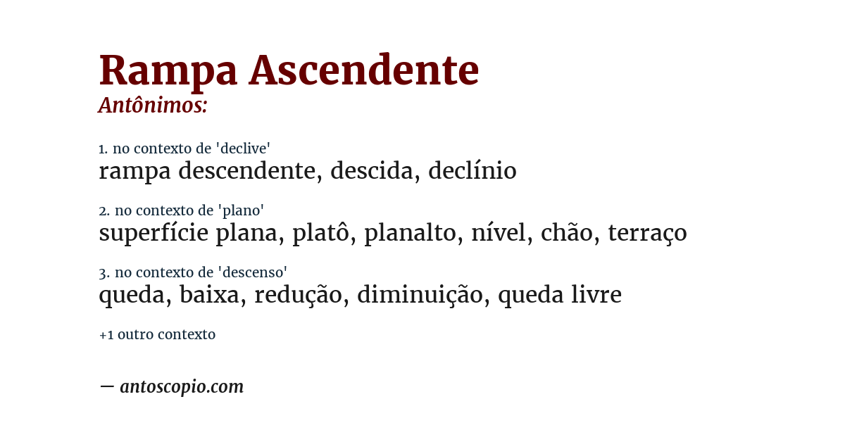 Antônimo de rampa ascendente