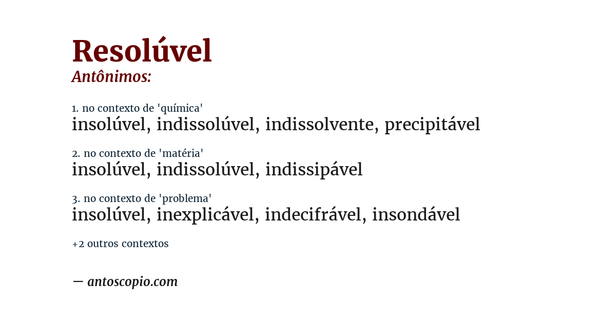 Antônimo de resolúvel
