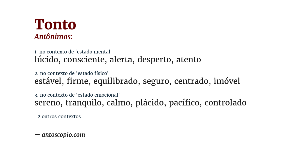 Antônimo de tonto