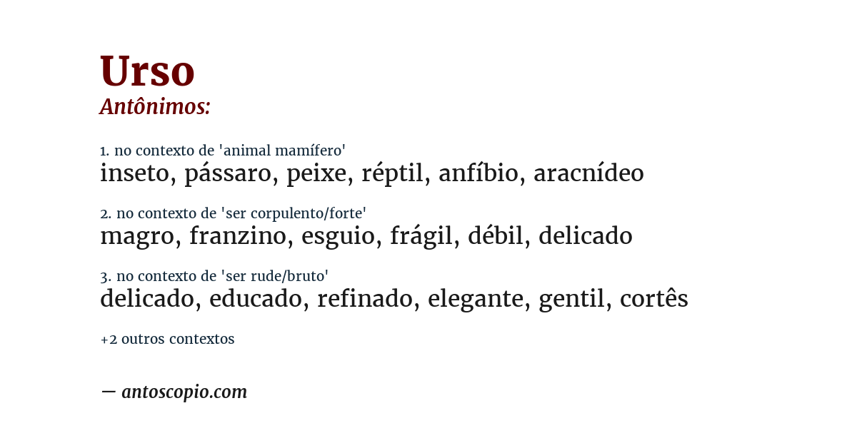 Antônimo de urso