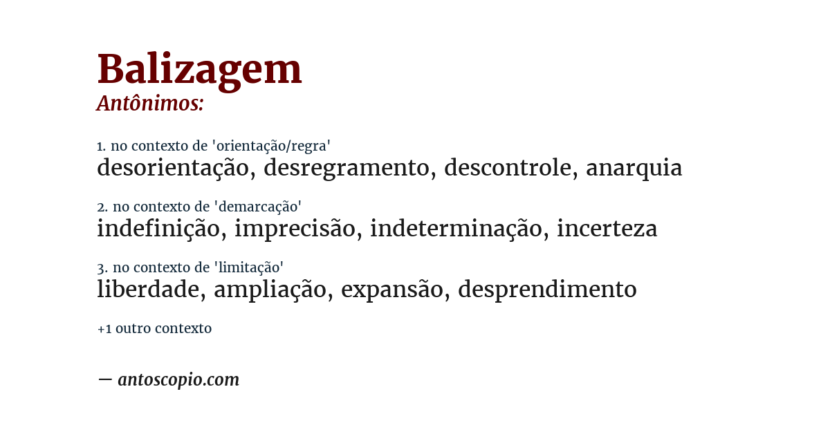 Antônimo de balizagem