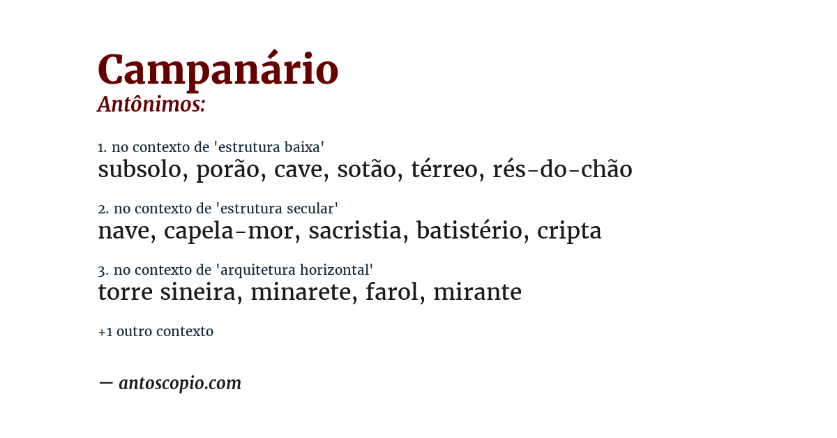 Antônimo de campanário