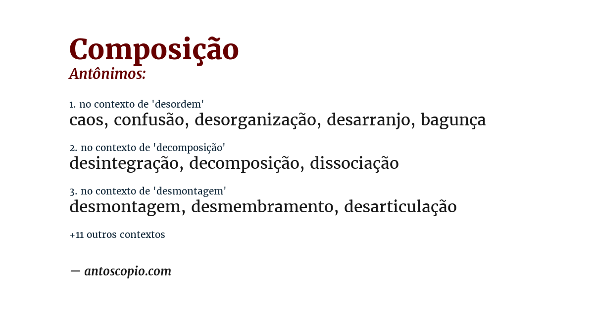 Antônimo de composição