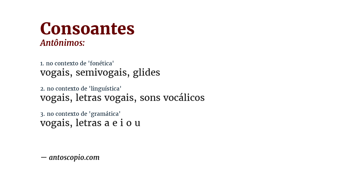 Antônimo de consoantes