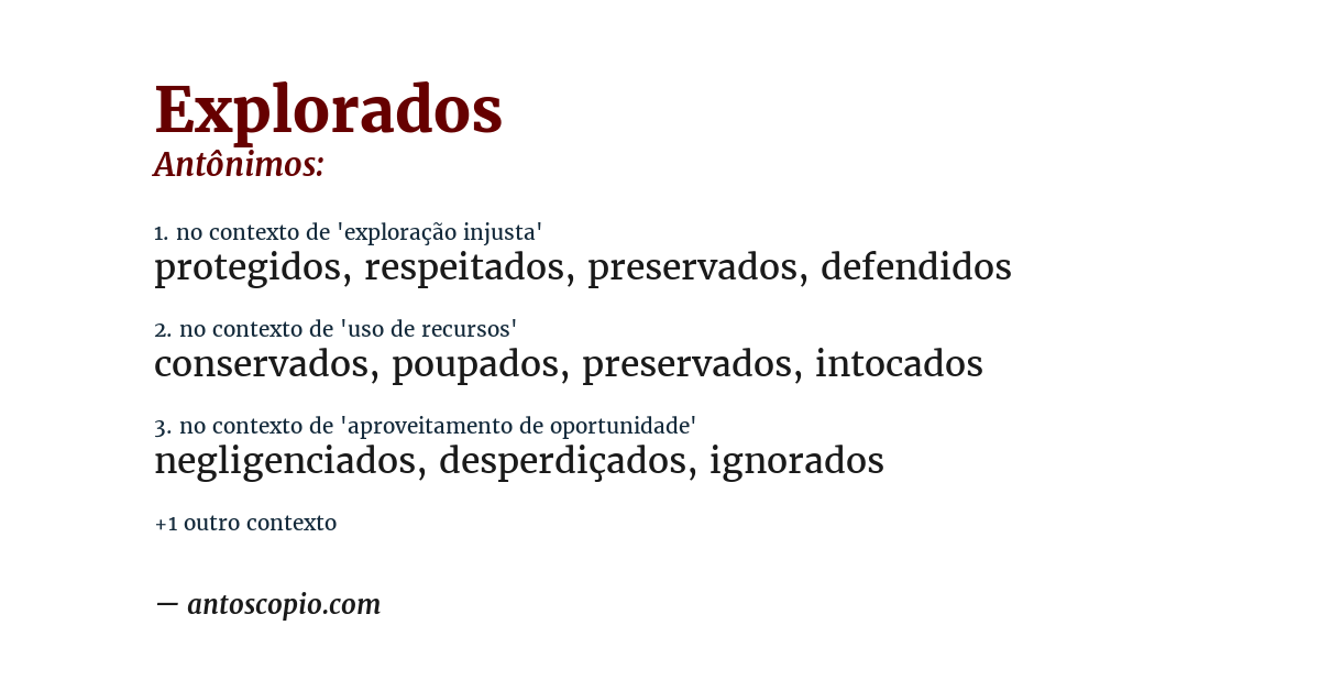 Antônimo de explorados