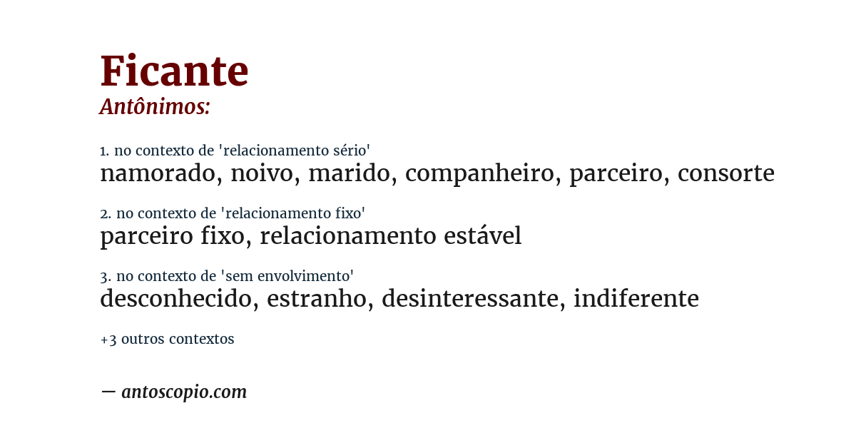 Antônimo de ficante