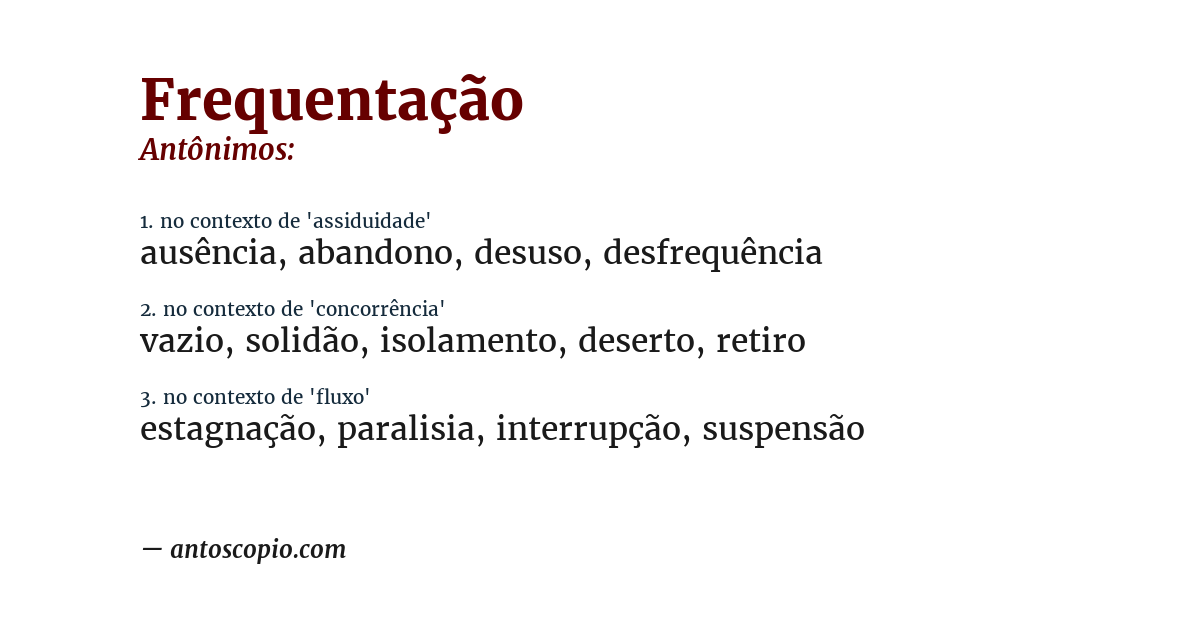 Antônimo de frequentação