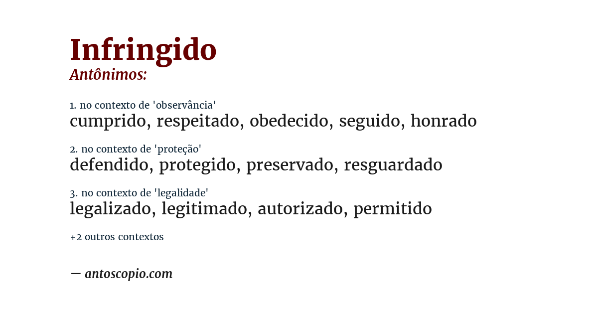 Antônimo de infringido