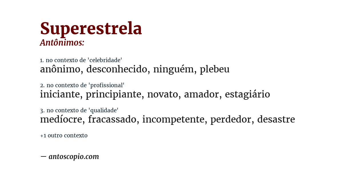Antônimo de superestrela