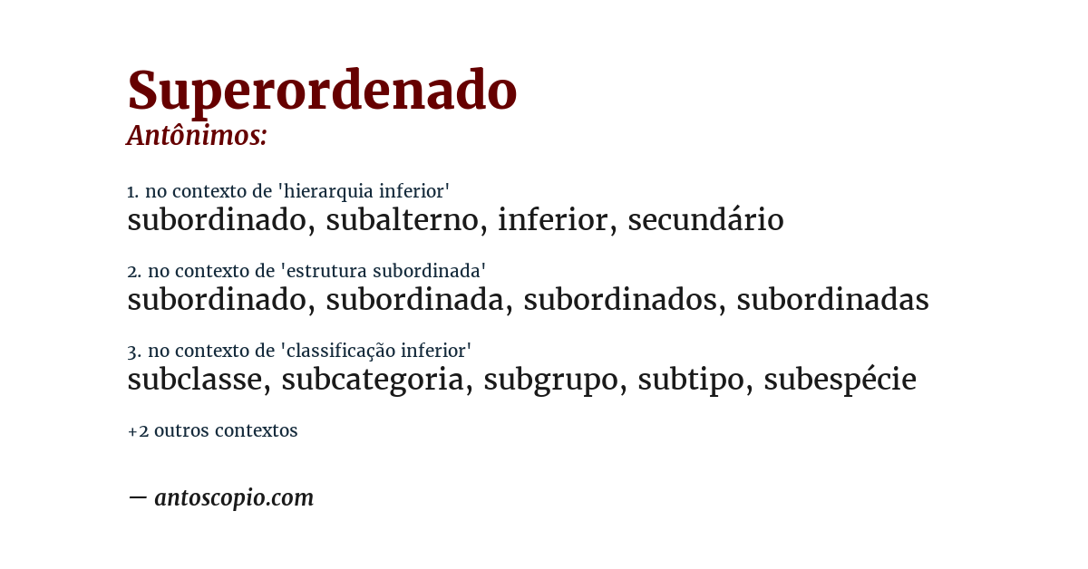 Antônimo de superordenado